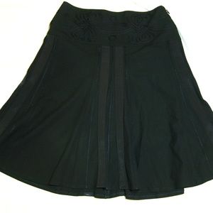 The Limited Black Embellished A-Line Flare Skirt